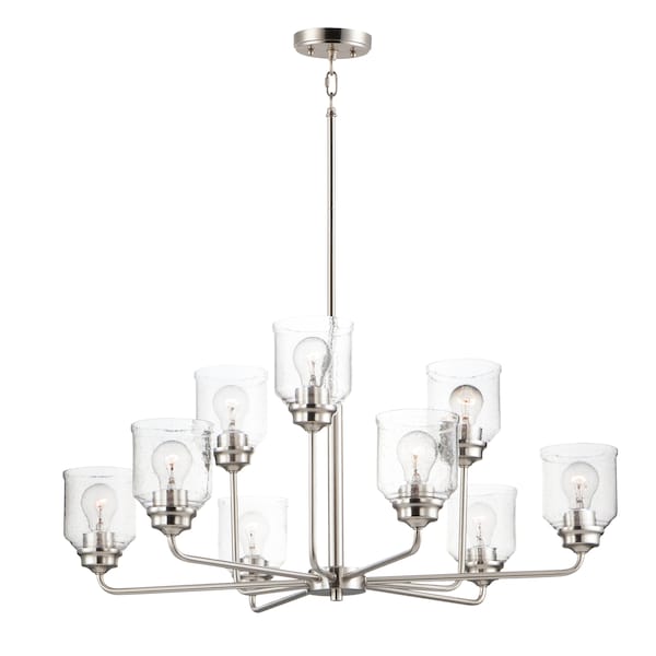 Maxim Lighting Acadia 9-Light 34.75" Wide Satin Nickel Chandelier 12277CDSN - main
